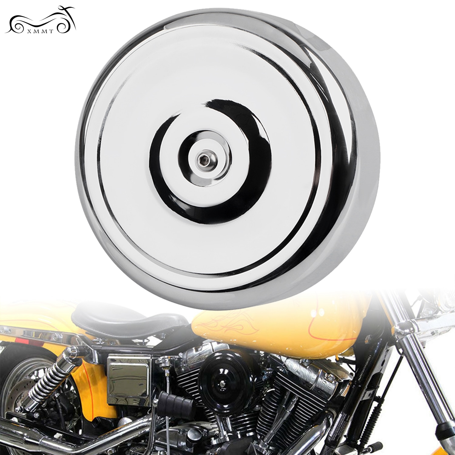 Chrome 7" Air Cleaner Cover Plain For Harley Sportster Softail Low Rider Blackline FXS FLD Dyna FXST FLT FLST