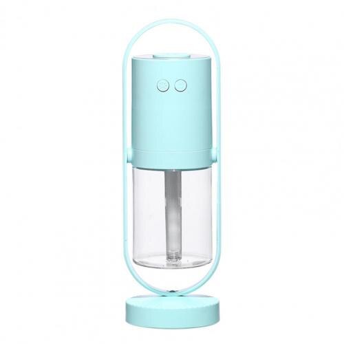 200Ml Usb Luchtbevochtiger Led Rotary Light Ultrasone Essentiële Olie Mist Diffuser Projectie Lamp Draagbare Usb Oplaadbare Fan: Blauw