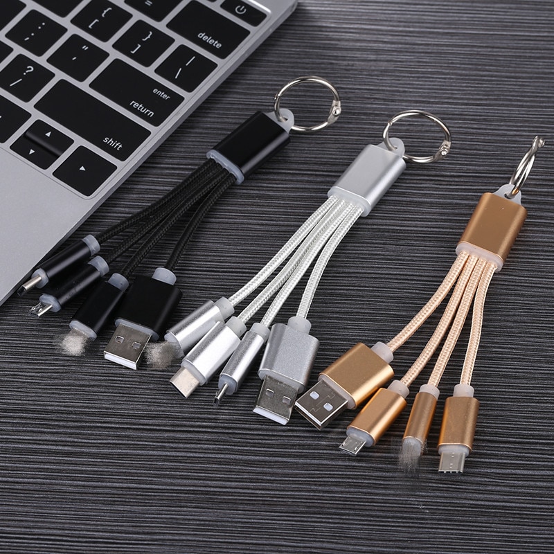4 in 1 keychain Tragbare Micro USB Typ C Multi Ladegerät Kabel Für huawei p20 lite honor 9 lite 9i 8 8x7c 7x 7a hinweis 10 8 kabel