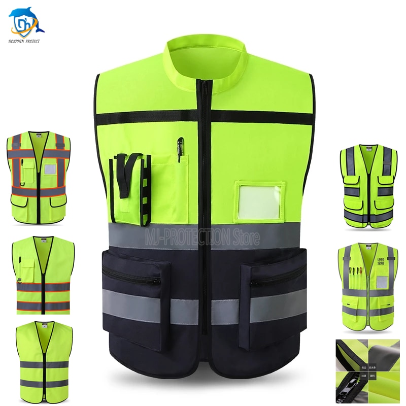 High Visibility Reflective Vest Working Clothes Motorcycle Cycling Sports Outdoor Reflective Safety Clothing Reflective Jacket