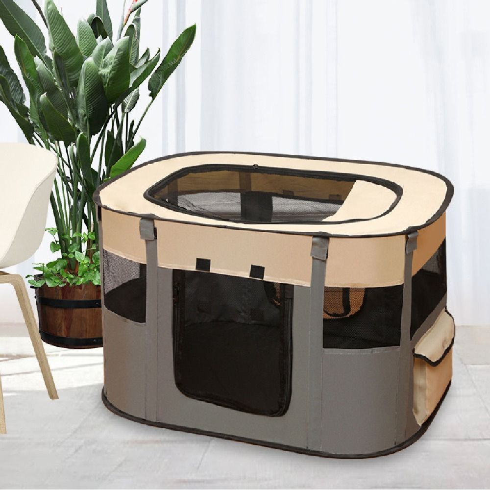 Visible Portable Pet Playpen Breathable Removable Folding Pet Cage Collapsible 300D Oxford Cloth Cat Room Outdoor
