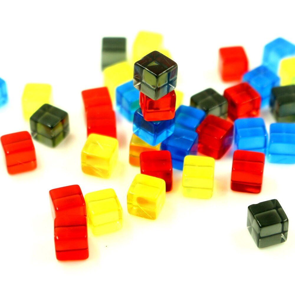 100 stk gennemsigtigt firkantet hjørne farverige krystalterninger 8mm tilfældige farver skakbrik retvinklet sigterning terning puslespil legetøj: Default Title
