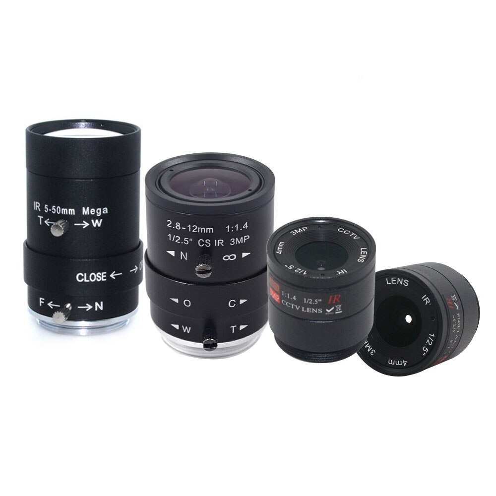 HD 4mm Fixed Focus 5-50mm 2.8-12mm Varifocal Zoom Manual Lens 650 IR Filter CCTV Lens For CS Mount Security Camera