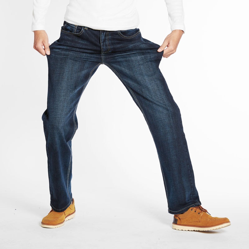 Overdimensjonerte jeans fete 300 pund ekstra store fete bukser store menn 160kg strekkbukser 6xl 7xl 8xl 60 stor størrelse pluss løs herre