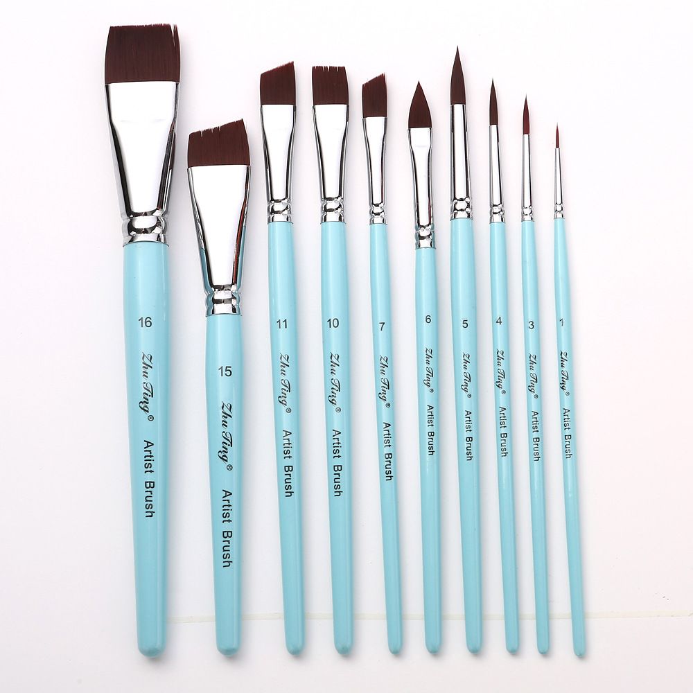 Malingsbørste multistørrelse skjønnhetssminkeverktøy ansiktsmaling verktøy festival karneval spesiell sminke: Grønn