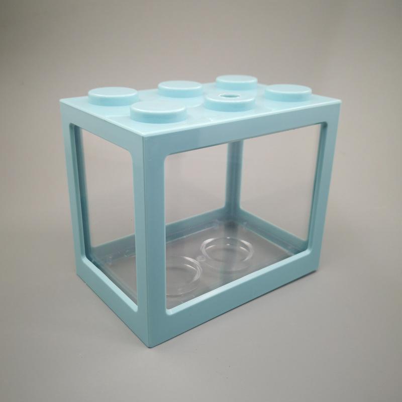 Mini pecera de Acuario, pecera para Rumble, Marimo, Araña, Marimo, decoración de escritorio de oficina: Light blue