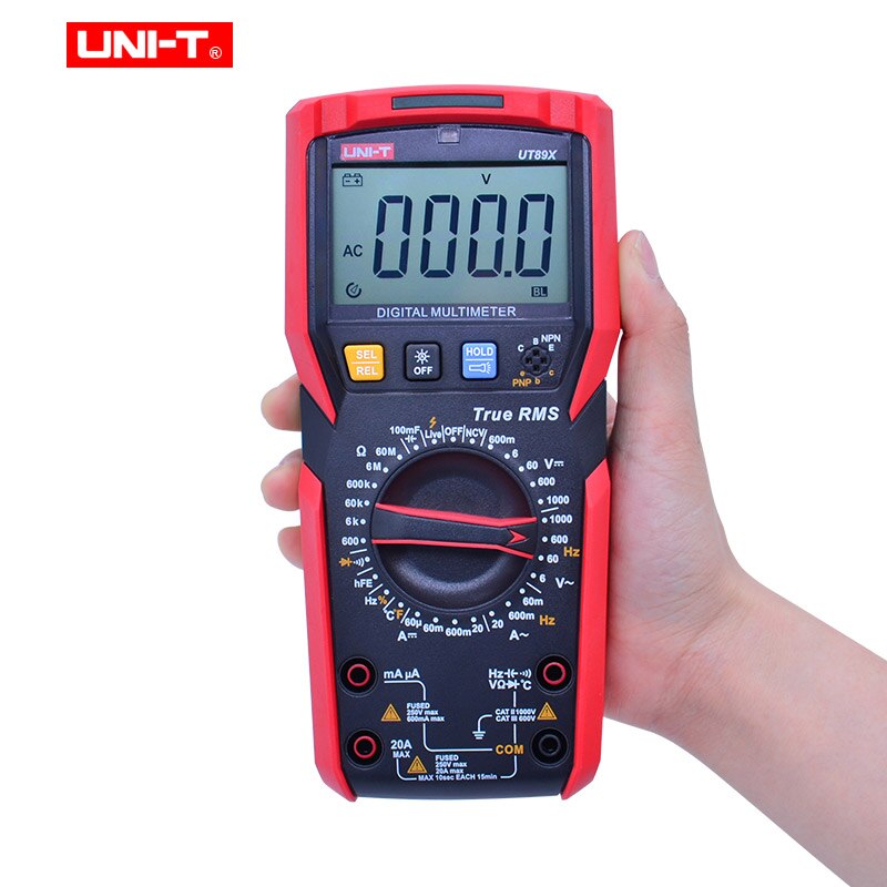 Uni-t  ut89x/ut89xd ægte rms digital multimeter 20a højstrøm digital multimeter ncv / kondensator / triode / temperatur / led test