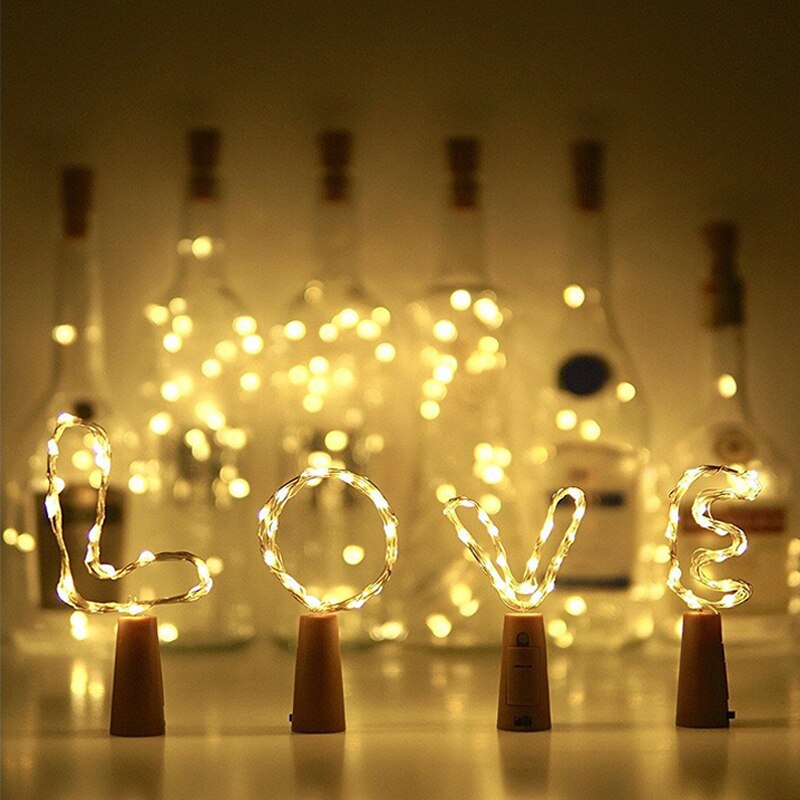 Bar LED wein flasche kork Schnur lichter dekoration girlande wein flasche Gebühr lichter Weihnachten kupfer draht Schnur lichter