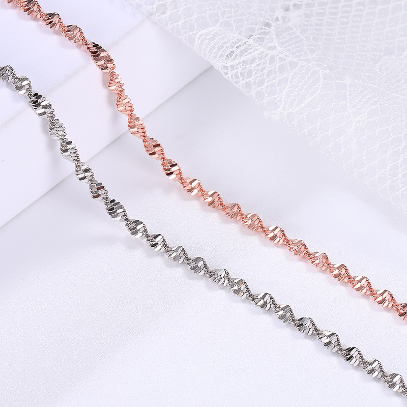 TB-100 Glatte exquisit modisch Welle verdrehte Korn Armbinde Für Frauen Rose & Weiß Gold Farbe Schmuck