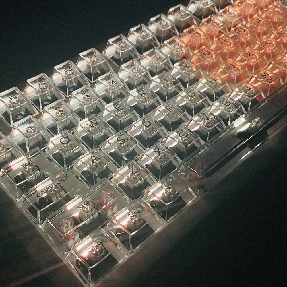 Fully Transparent Ice Cube Keycaps PC Transparent Cherry Profile Keycaps for Gaming Mechanical Keyboard Key Caps Custom Keyboard