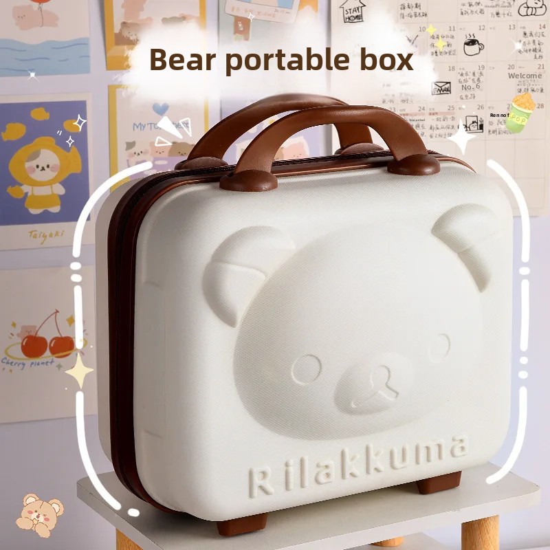Maleta de viaje de alta estética de mano con oso Adorable, bolsa de cosméticos de gran capacidad, bolsa de almacenamiento de artículos de lavado, bolsa de equipaje