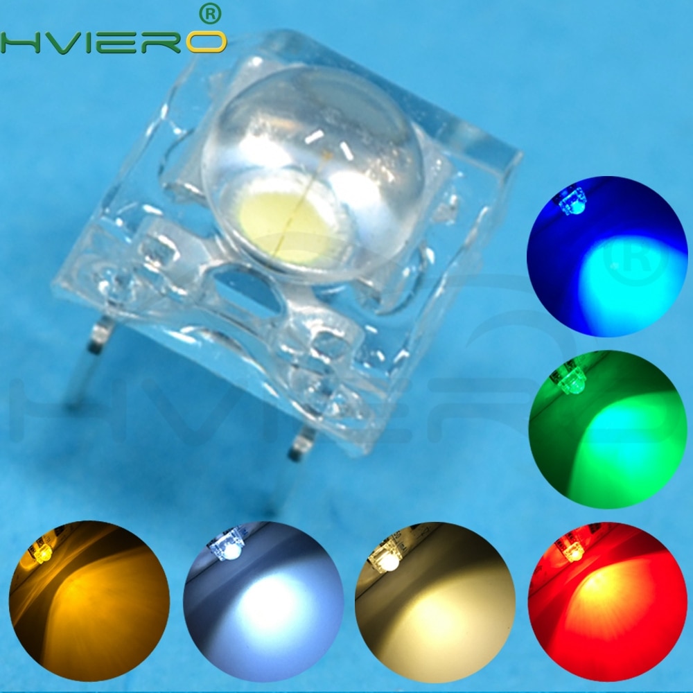500Pcs Wit Rood Blauw Led F5 5Mm Dome Super Flux Water Clear Piranha Emitting Diode 6000 ~ 6500K Leds Auto Licht Diodes Lamp
