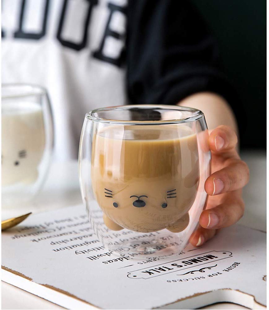 Sød bjørn dobbeltlag kaffekrus mælkeglas varmeisolering og antiskold tegneserie baby andemandsdyr