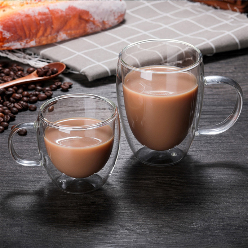 1Pcs Water Bottle Coffee Cup Heat-resistant Double Wall Glass Cup Beer Handmade Milk Lemon Juice Cup Drinkware