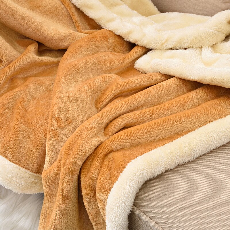 Vinter uld tæppe tyk 2 lag flannel varmt tæppe super blødt kaste på sovesofa dække firkantet lur pause dække tæppe cobija