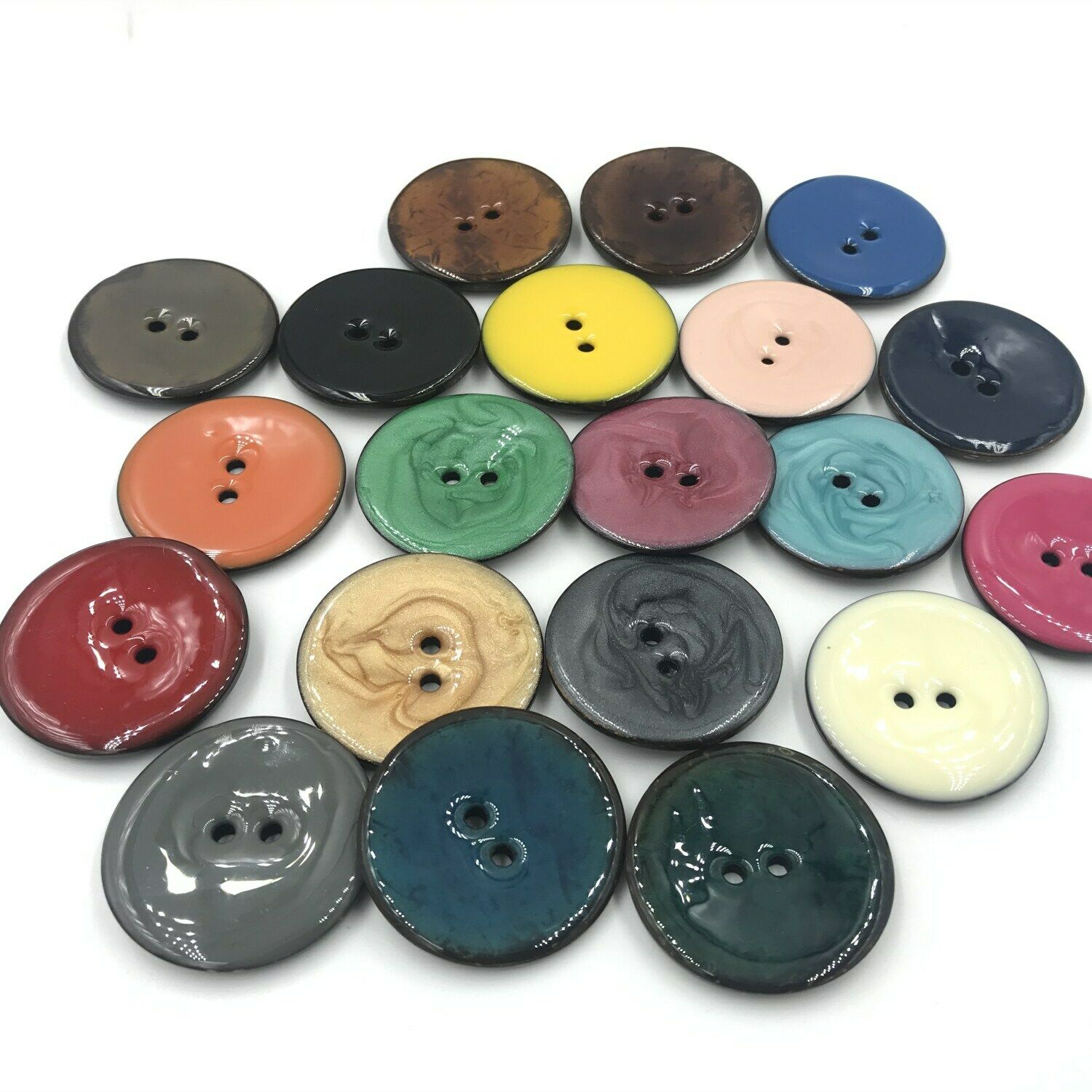 Bricolage 5 pièces coquille de noix de coco émail boutons outils de couture vêtements accessoires artisanat décoratif taille 40mm trou taille 4mm