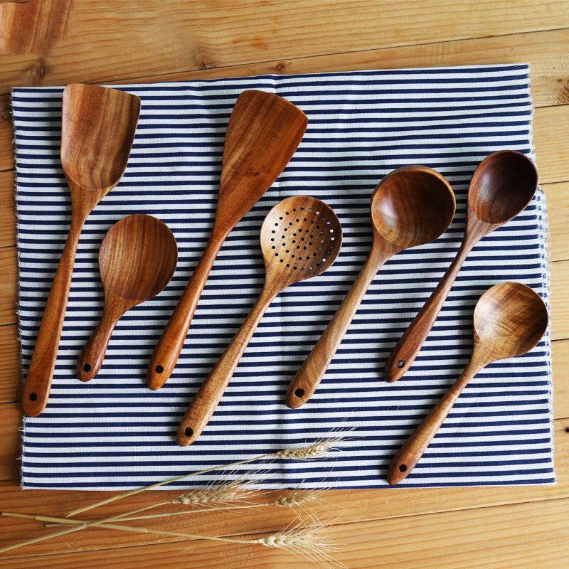 Spatule de cuisine thaïlandaise en teck pour la cuisson ustensiles de cuisine cuillère à riz grande cuillère à soupe ustensiles de cuisine fournitures
