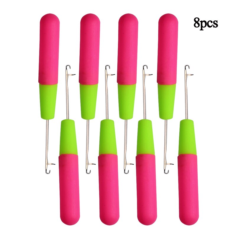 Hook Crochet Needle For Synthetic Hair Extension Tool And Making Jumbo Senegalese Twist Micro Braids Wigs: Pink 8pcs