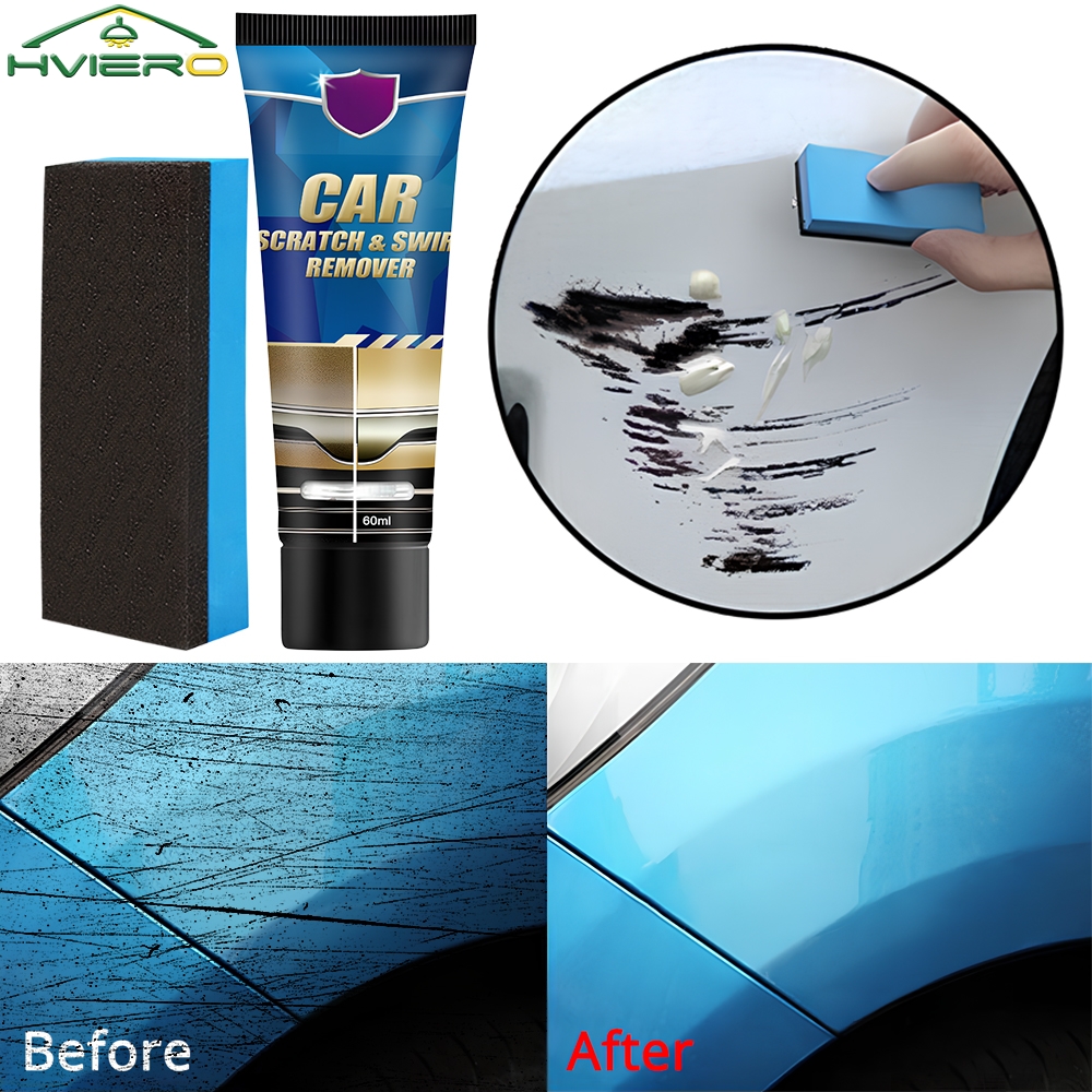 Pasta reparadora de arañazos para coche, 60ML, mantenimiento de pintura, cuidado de reparación, cera libre, limpiador de suciedad, herramientas, pulido, detalles, duradero, Universal