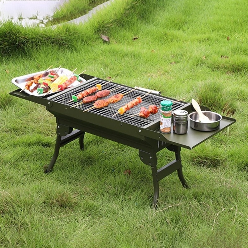 Draagbare Houtskool Bbq Grill Mini Inklapbare Draagbare Grill Camping Outdoor Kookgerei Party Koken Gereedschap Draagbare Grill