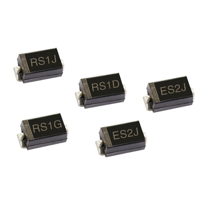 50Pcs SMD Recovery Rectifier Diode RS1K RS1J RS1B RS1M RS1G RS2M RS1D RS1A 1A 50V 100V 200V 400V 600V 800V 1000V SMA DO-214AC
