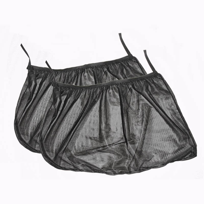 2PCS Car Curtains Front/Rear Side Window Net / Mesh Fabric Curtain Block The Sun Reduces Temperature Window Screens