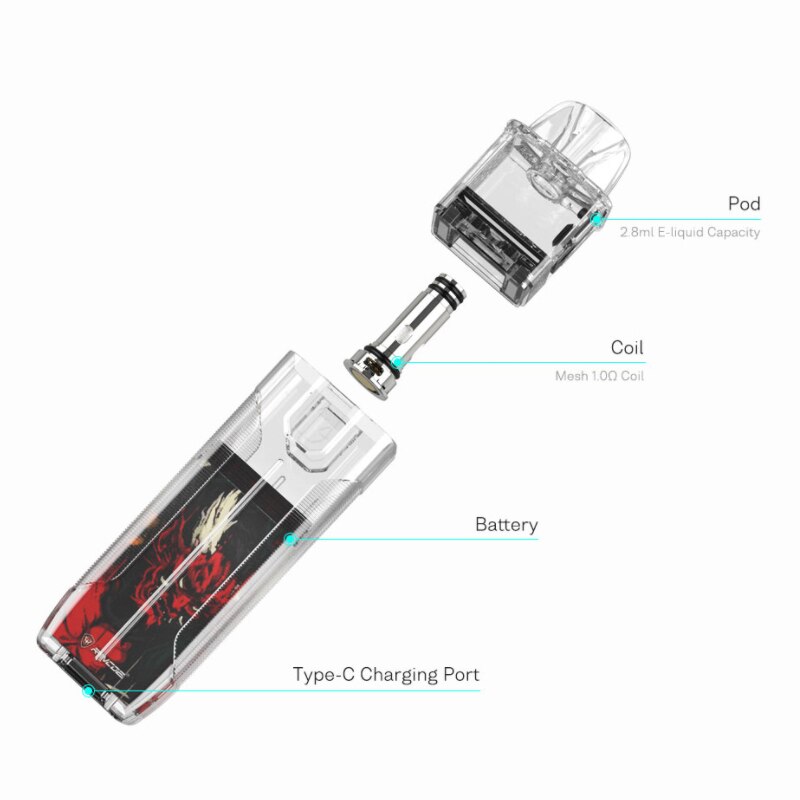 Original Rincoe Jellybox SE Kit 500mAh Battery 2.8ml Cartridge