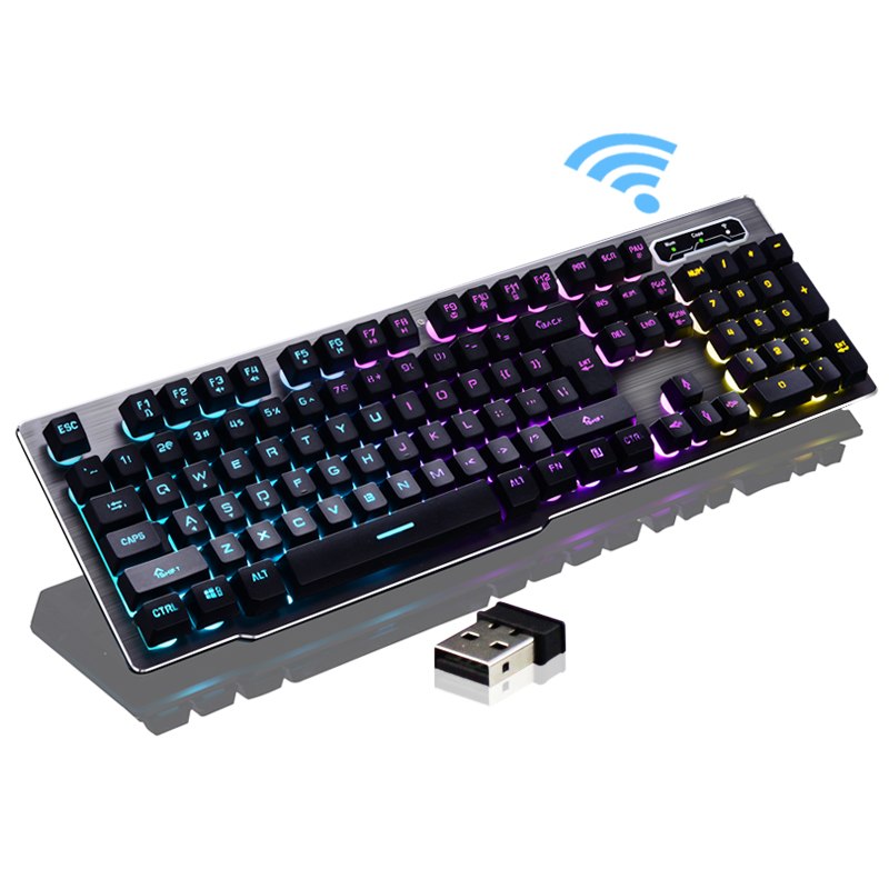 MK500 Wireless Keyboard Rechargeable Backlight Gaming Charging Backlight Wireless Keyboard Alloy Panel Suitable for Desktop