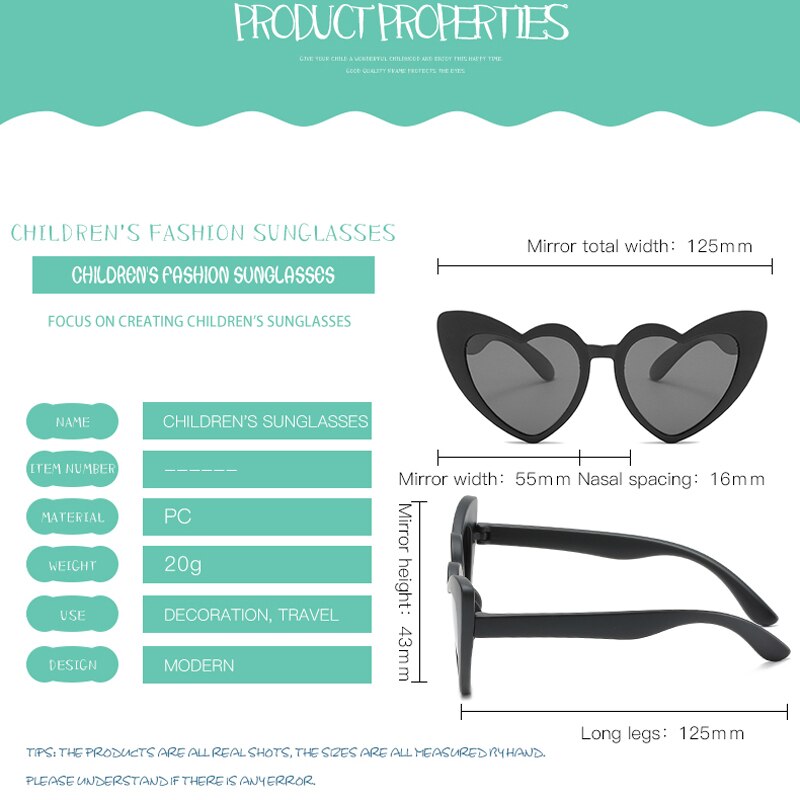 Gummi Polaroid Baby Mädchen Sonnenbrille für freundlicher Herz TR90 Schwarz Rosa verrotten Herz Sonnenbrille für freundlicher Polarisierte flexibel
