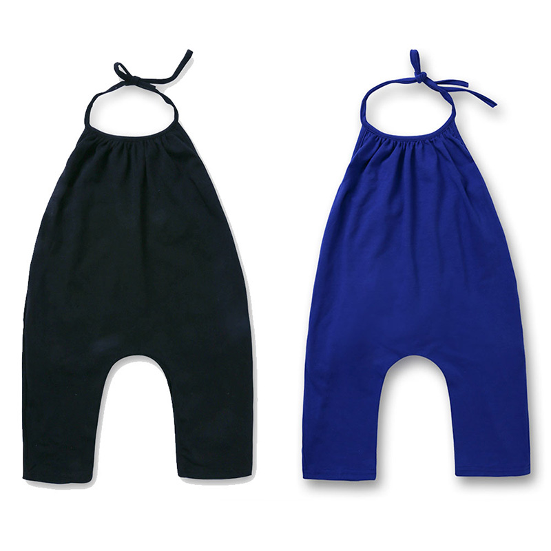 Summer Casual Children Girl Jumpsuit Cotton Kids Girl Overalls Drawstring Loose Kids Overalls Solid Color Kids Clothes 3-7 Years