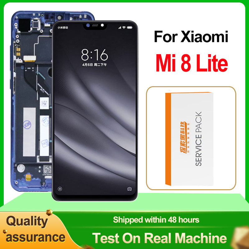100% Tested 6.26'' LCD For Xiaomi Mi 8 Lite Display Touch Screen Digitizer Assembly For Xiaomi Mi8 Lite M1808D2TG Replacement