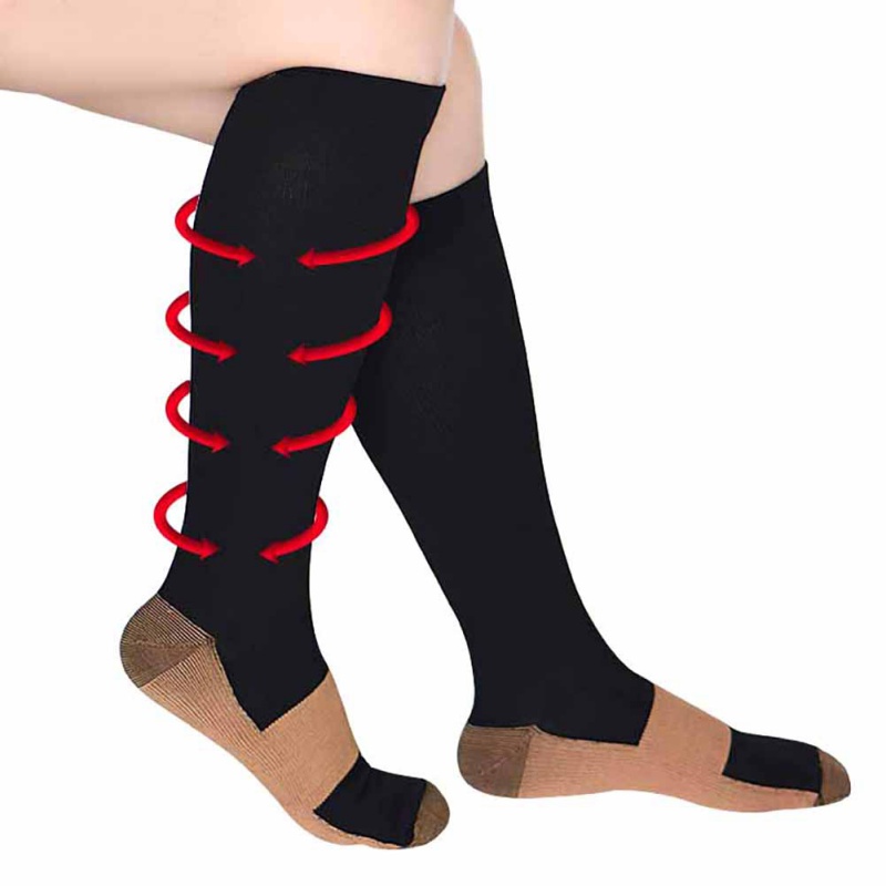 Sport anti-trætheds kompressionsstrømper unisex 1 par fod anti træthed blød smertelindring mirakel magiske sokker støtte knæhøj sok