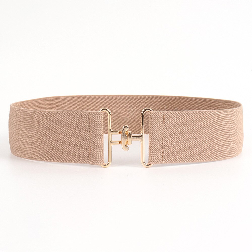 Female Strap Elastic Belt Belts for Women Suit Dress Accessories Belts Waist Tight Girl Sweater Wide Straps: Khaki