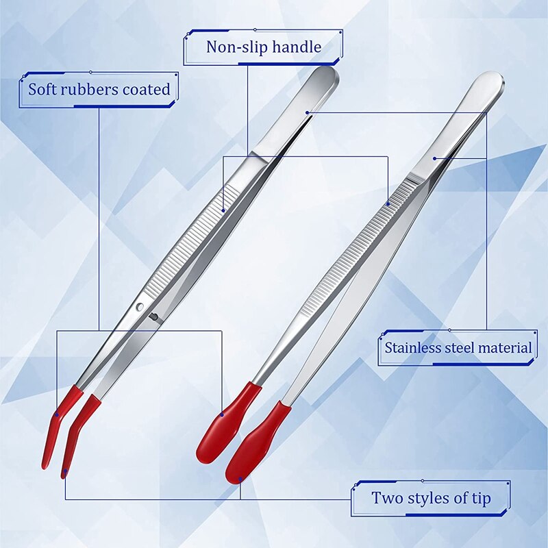 6 Stuks Van Rubber Tip Pincet Pvc Siliconen Precisie Pincet Laboratorium Industriële Hobby Craft Pincet Tool