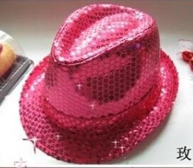Sexy Sequin Hoed Podium Hoed Festival Optredens Cap Multicolor: Rose
