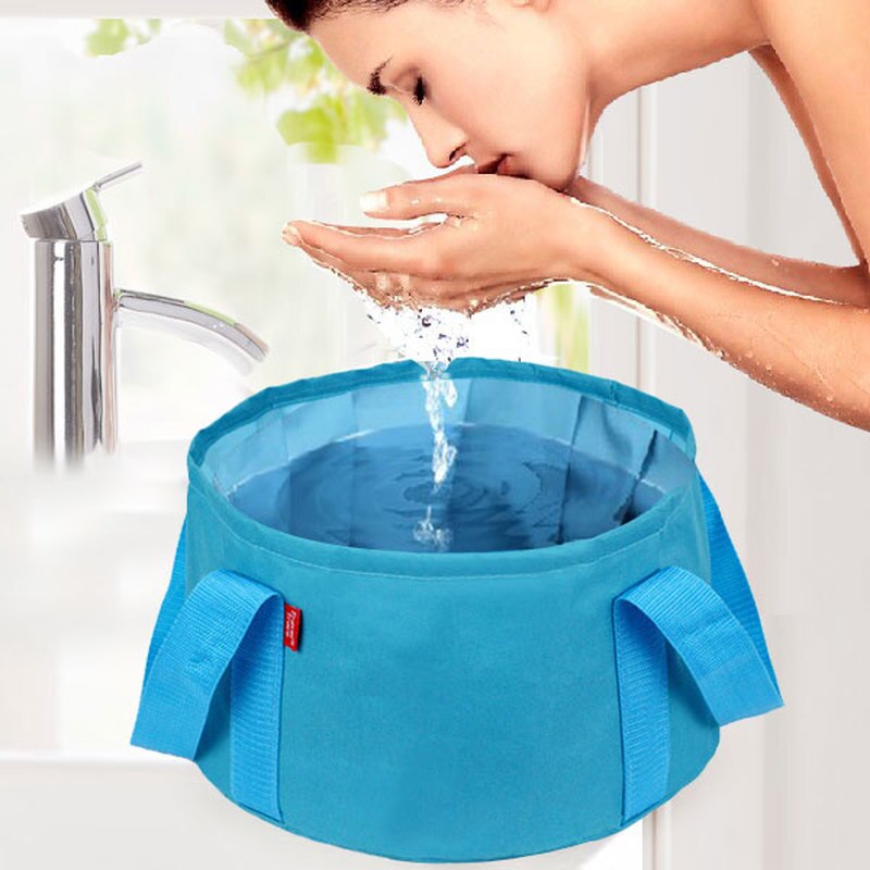 15L portátil de viaje al aire libre plegable lavabo de Camping cuenca tazón bolsa de lavamanos de baño de pie de cubo