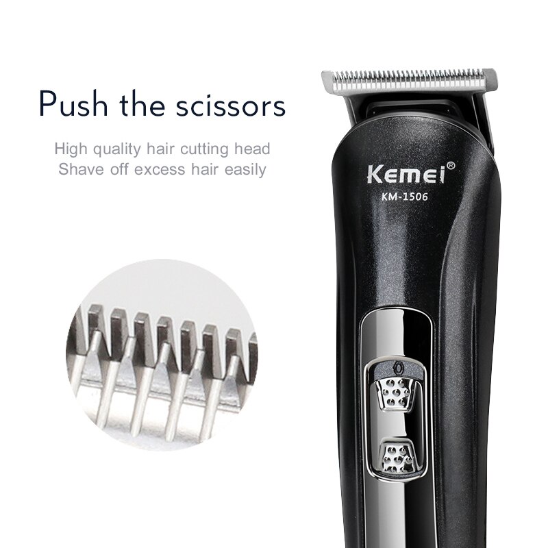 Kemei 1506 Rechargeable tondeuse à cheveux électrique sans fil Mini tondeuse à cheveux Machine de découpe de cheveux barbe Trimer pour hommes barbier