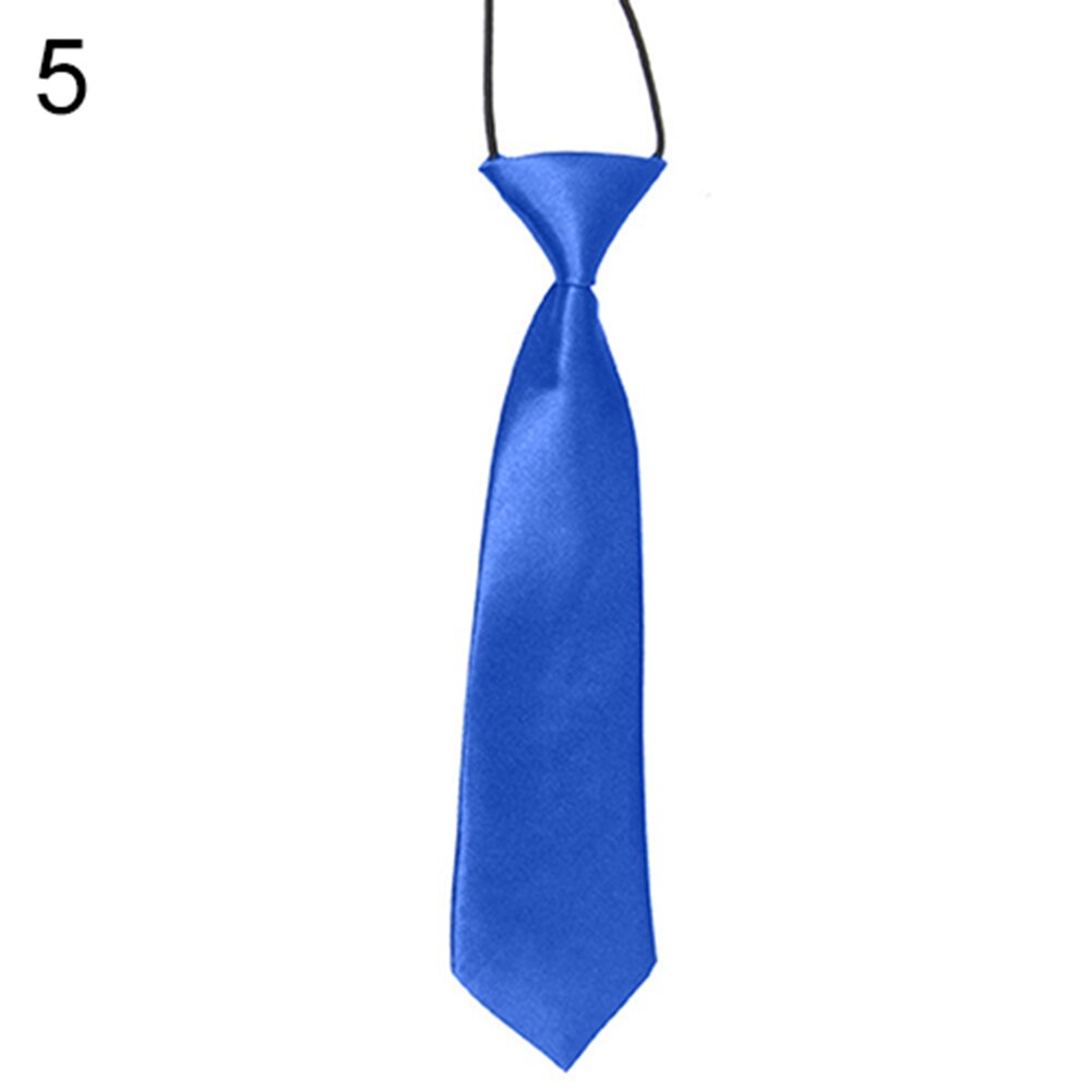 Barn slips färgglad tillbehör skolpojkar barn baby bröllop bankett enfärgad elastisk slips för fest bra: Safirblå