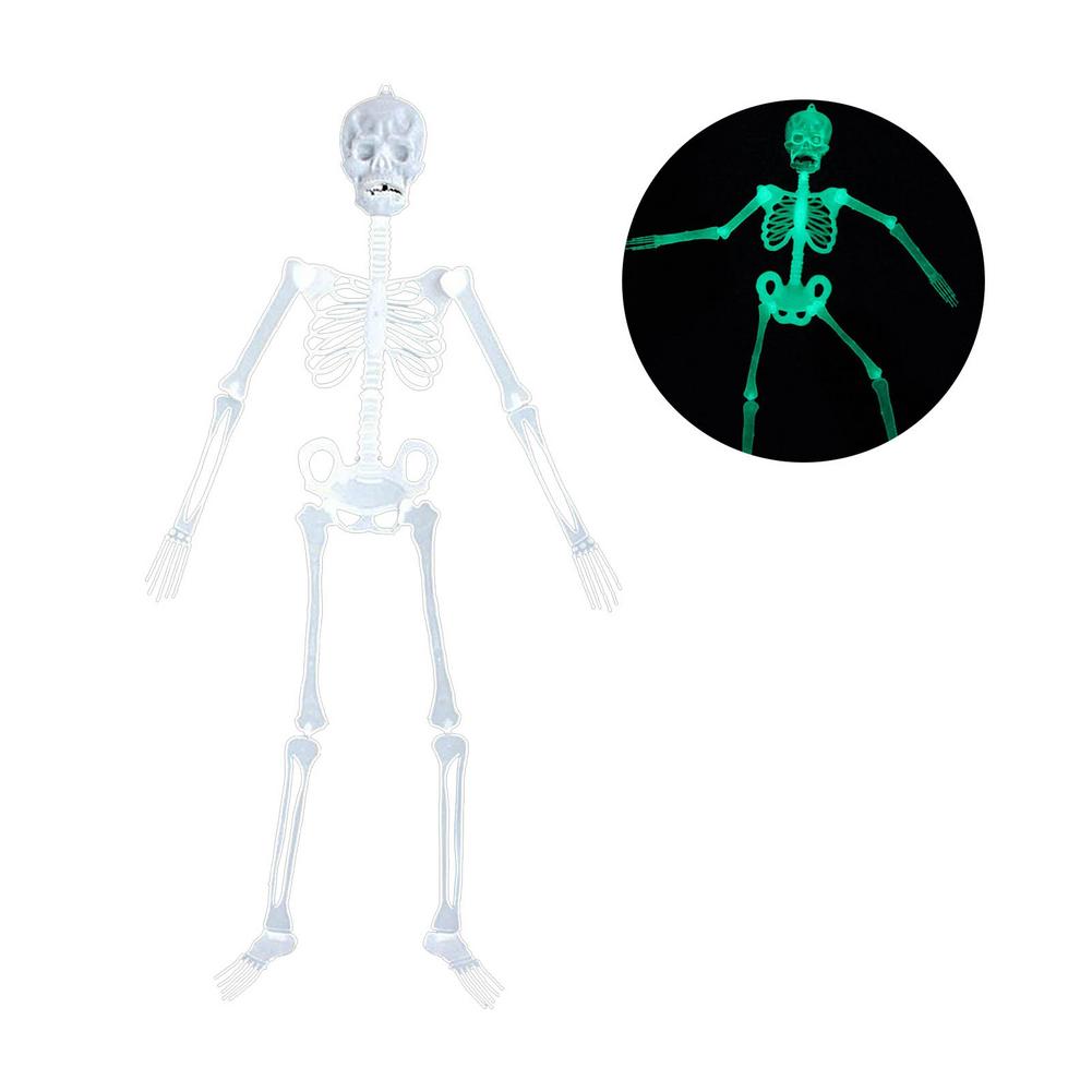 Halloween Lichtgevende Schedel Skelet Body Eng Speelgoed Spookhuis Lastig Prop Fluorescerende Spoof Speelgoed Grappig