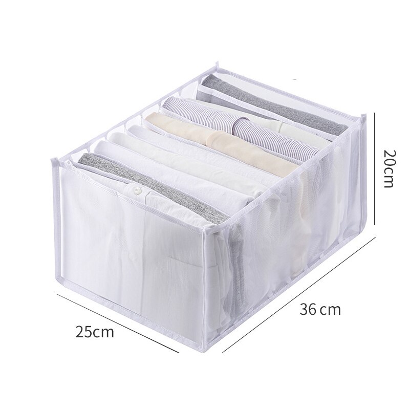 Large Closet Organizer Storage Box Sweater Jeans Underwear T-shirt Organizers Storage Dividers Drawer Wardrobe Organizer: 9grids T-shirt-White