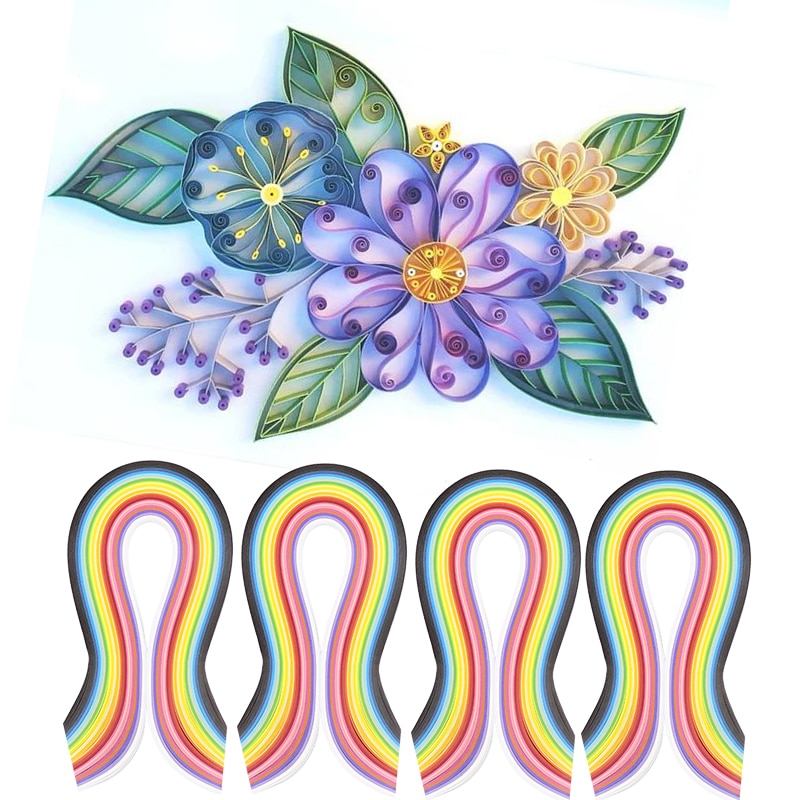 260 Stuks Regenboog Papier Quilling Papier Strips Diy Handgemaakte Craft Scrapbook Opmerking Decoratie 26 Kleur