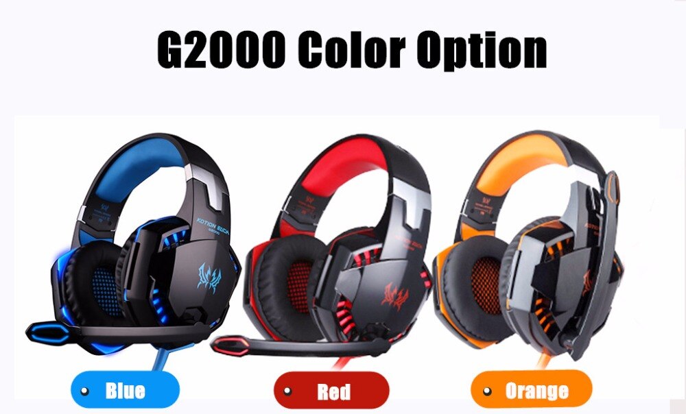 Kotion EACH G2000 Ordinateur Stéréo Écouteurs De Jeu Meilleur casque Basses Profondes Jeu Écouteurs casque avec Micro LUMIÈRE LED Pour PC Gamer