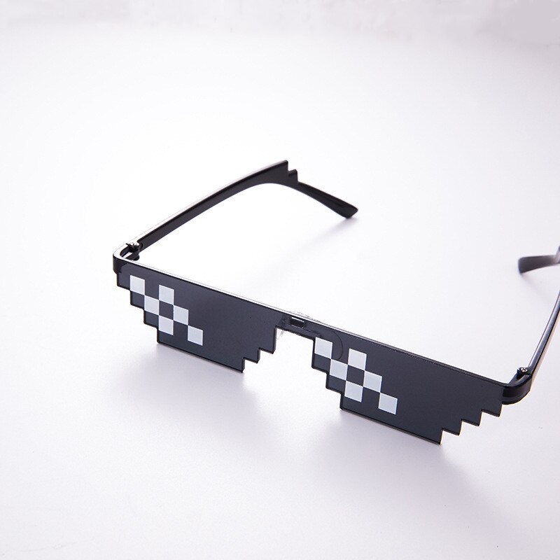 Mosaik Sonnenbrille Trick Spielzeug Schurke Leben Gläser Codierung Pixel modisch Coole Brille Frauen Männer Schwarz Mosaik Sonnenbrille Kind Lustige Brillen: Schwarz2