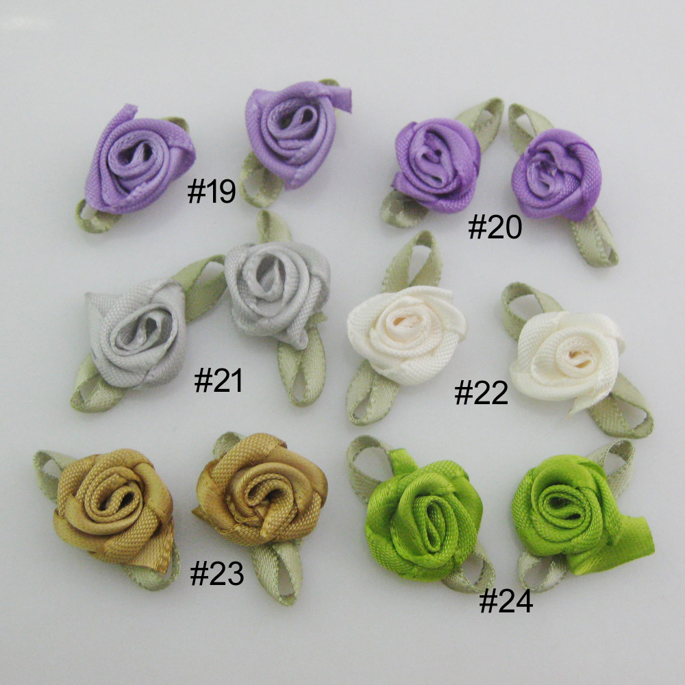 30 Farben zur Auswahl, 50 Stück, modische Rosenrosetten mit Blatt, Stoff, Blumen, Zubehör, DIY, Basteln, Nähzubehör