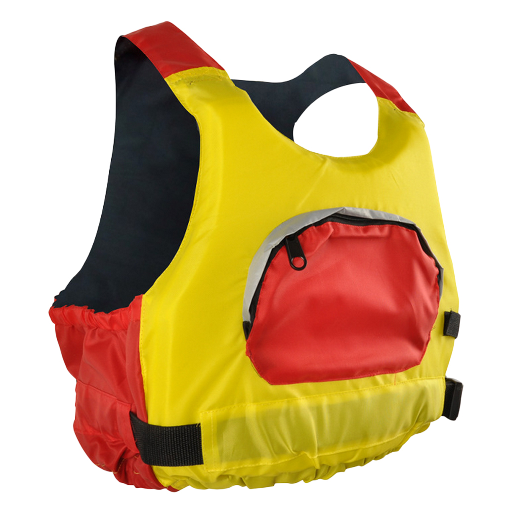 CE Approved Swimming Flotation Device Water Ski Buoyancy Aid Safety Harness Vest Side Zipper Adult Yellow