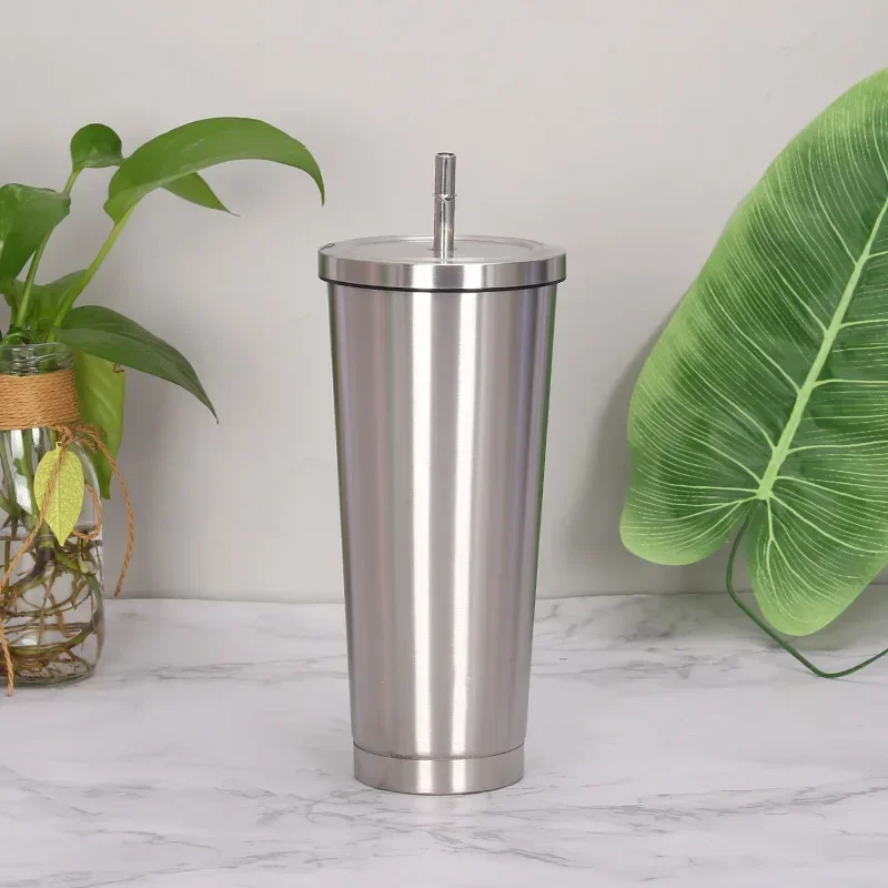 500 750ml Straw Cup With Lid Coffee Reusable Plastic Tumbler Frosted Mug Water Bottle Drinkware Portable Large Capacity Milk Tea: MULTI / 750ml
