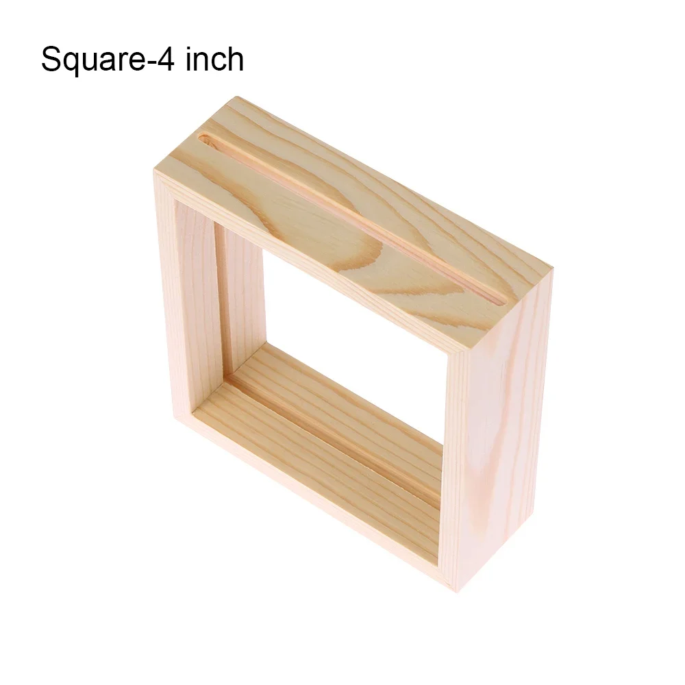 Marco de fotos Vintage de madera para decoración del hogar, Mini marcos de fotos, soporte para muestras de plantas, marco artesanal, decoración de boda: square-4 inch