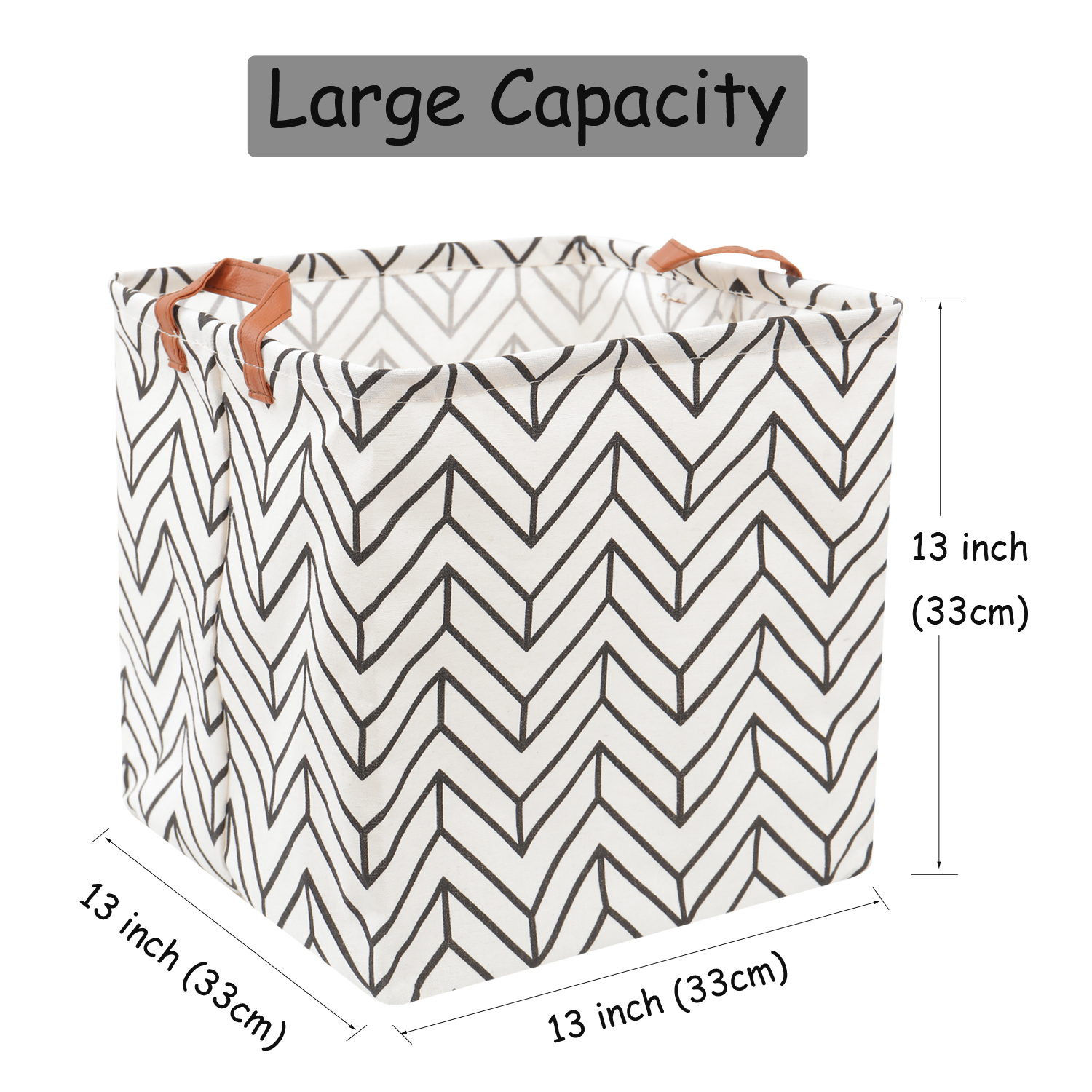 Large Capacity Square Folding Storage Basket Toys Clothes Organizer Waterproof Leather Handles Laundry Hampe Home Storage Bag: Blue