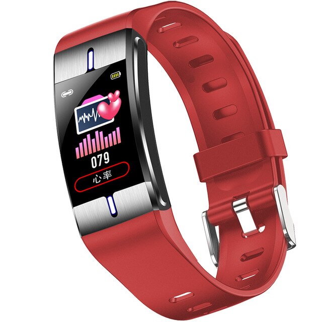 Lsmartlife BM08 Smartwatch - Heart Rate, Blood Pressure, Weather, Fitness Tracker for Android & iOS: Red