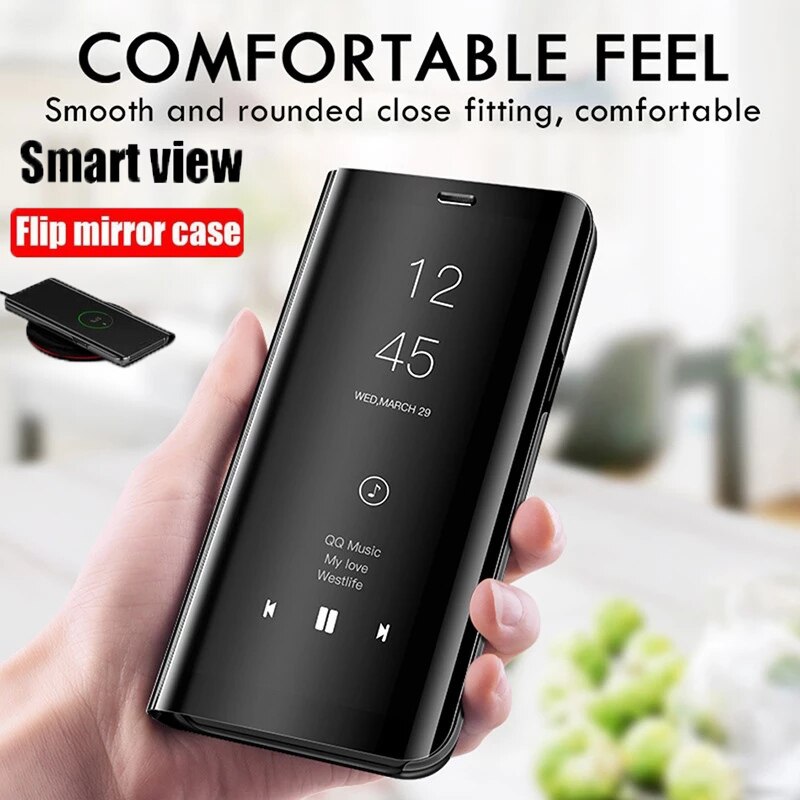 Samsung A52 przypadki inteligentne lustro odwróć magnetyczny stojak książka telefon pokrywa dla Samsung Galaxy Sam Sung A 52 52a 6.5 &#39;&#39;zderzak Coques